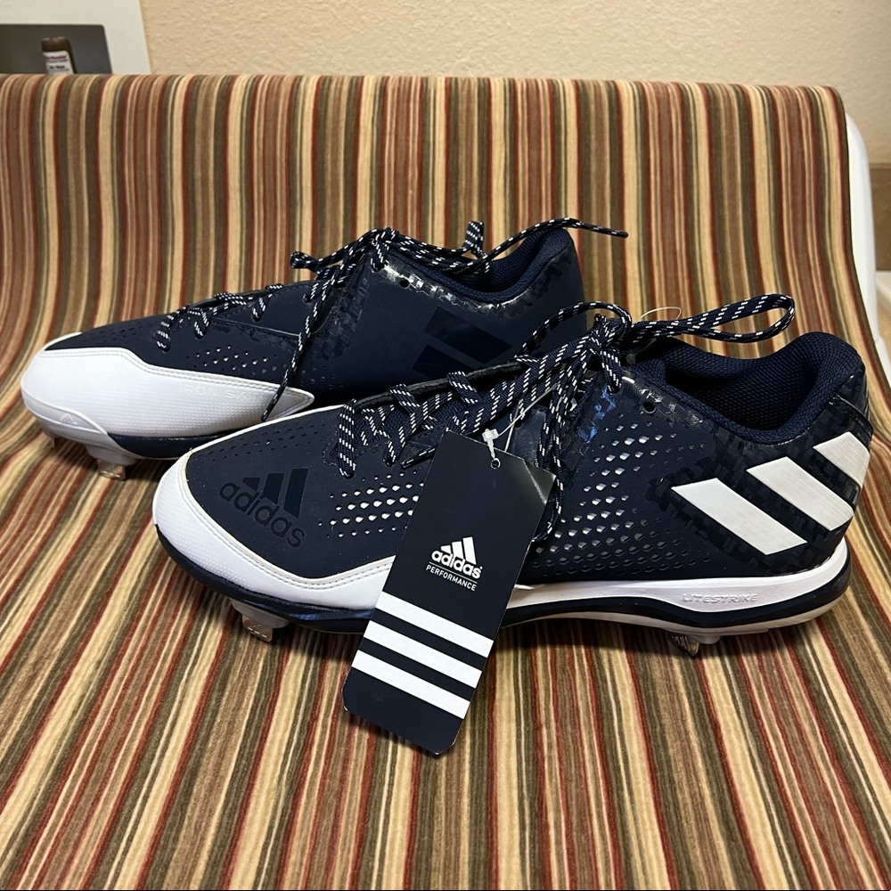 Adidas Baseball cleats (metal)-Power Alley 4- Men 10-Hard to find dark navy-New